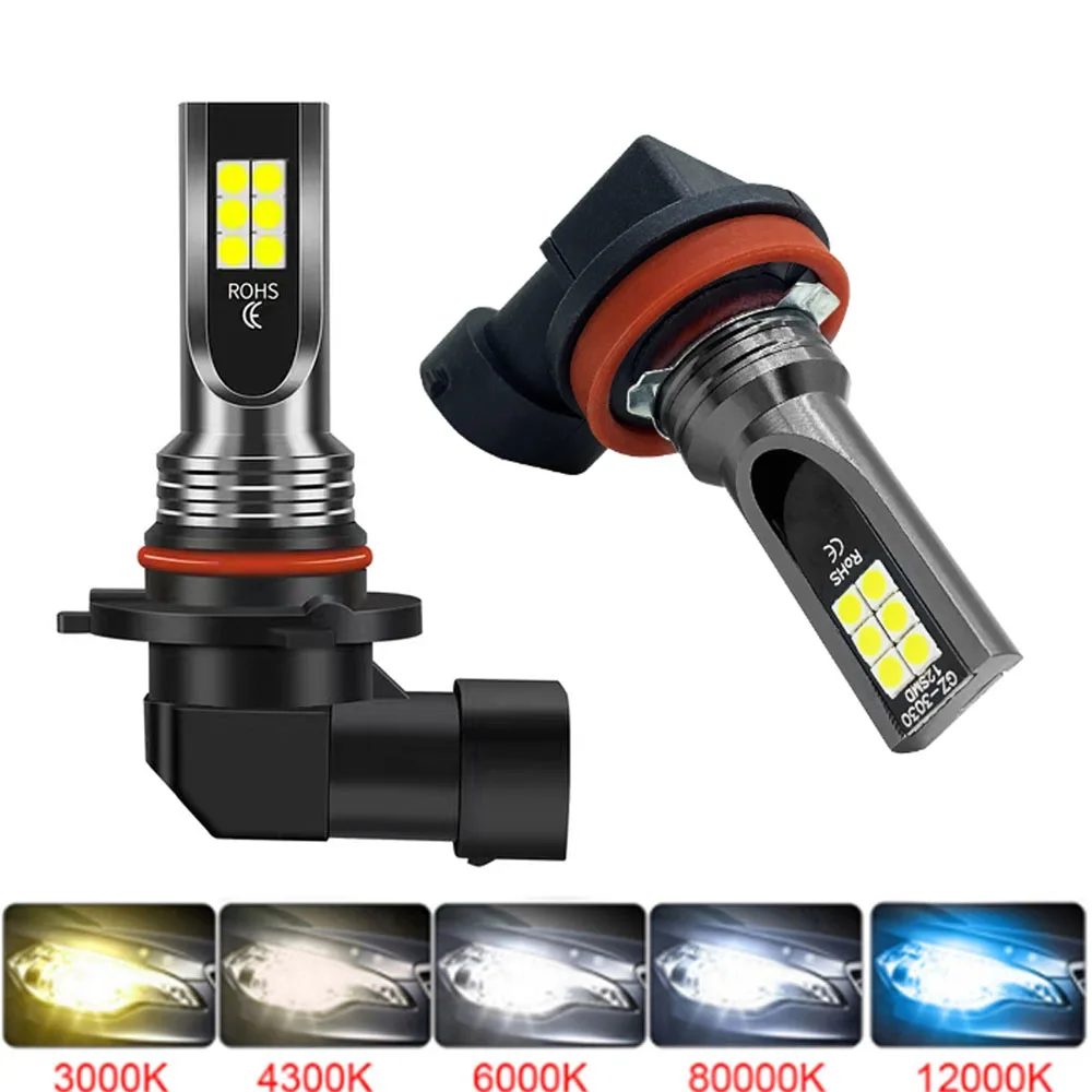 2Pcs H8 H11 Led-lampe H16 JP 9005 HB3 9006 HB4 Led Lampe Super Helle Auto Nebel Lichter Tag fahren Laufen Licht 12V 24V 6000K Weiß
