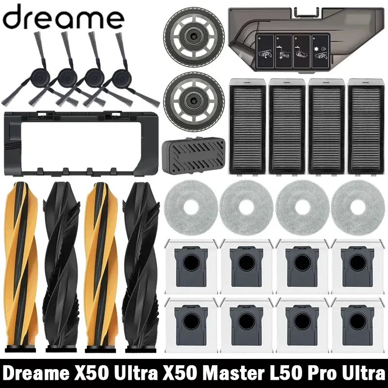 Dreame X50 Ultra/X50 Master/L50 Pro Ultra/L40S Pro Ultra/L40s Ultra/MOVA V50 Ultra Teile Hauptbürste Filter Mopp Tuch Staubbeutel