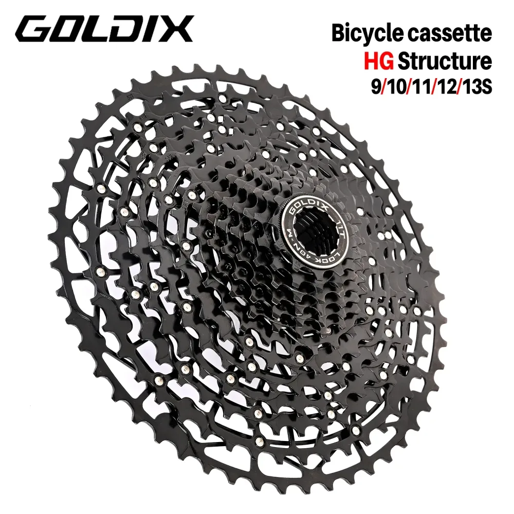 GOLDIX Ultraleichtes Fahrradkassetten-Freilauf, Kohlenstoffstahl, Material 9/10/11/12/13 Geschwindigkeit, HG-Struktur, Kettenrad für Mountainbike