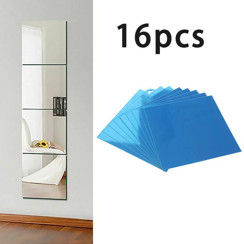16PC 15CM Platz Spiegel Wand Aufkleber Selbst-klebe Acryl Fliesen Mosaik Aufkleber Wand Abdeckung Für Schlafzimmer Haushalt DIY Dekoration