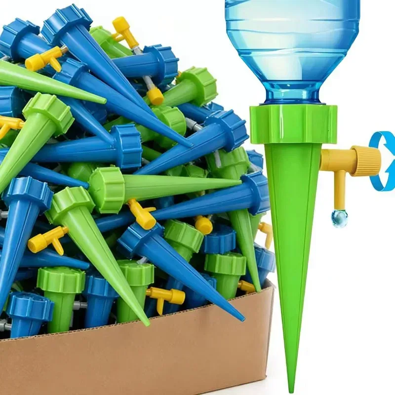 6-24 Stück Automatisch Einstellbares Tropf-Spike-Bewässerungssystem für Wasserflaschen, Selbsttropfgerät für Zimmerpflanzen, Blumen und Gewächshäuser