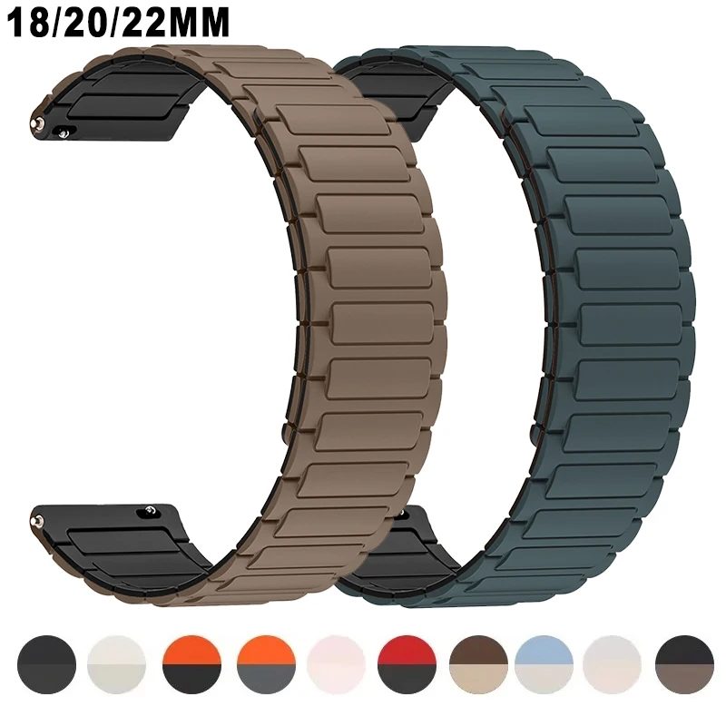 18mm 20mm 22mm Silikonarmband für Huawei Watch GT6 GT5 6Pro GT4 46mm Magnetband für Samsung Galaxy Watch 7 6 5 4 Classic 5Pro