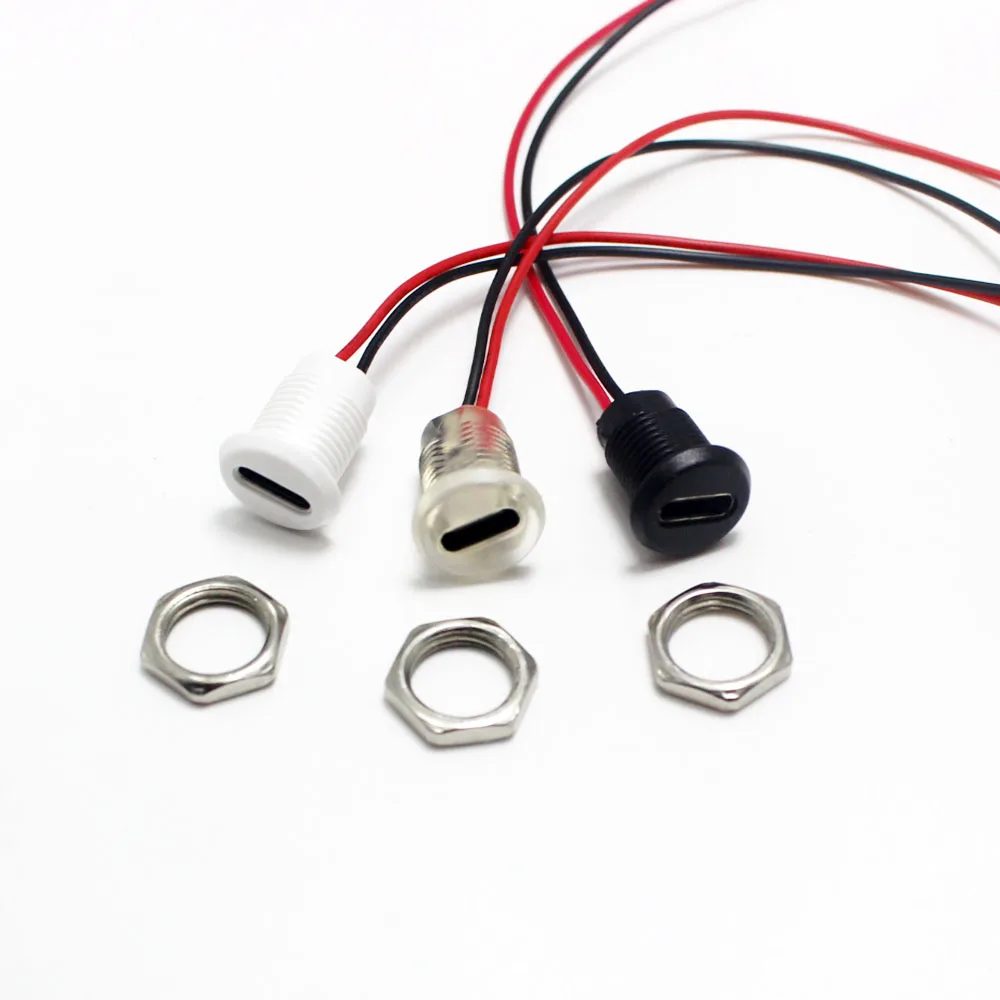 1-10 Stück 2-Pin USB-C Steckverbinder Typ-C Wasserdichter Schraubverschluss Panelmontage TPC Wasserdichter Schnellladeanschluss