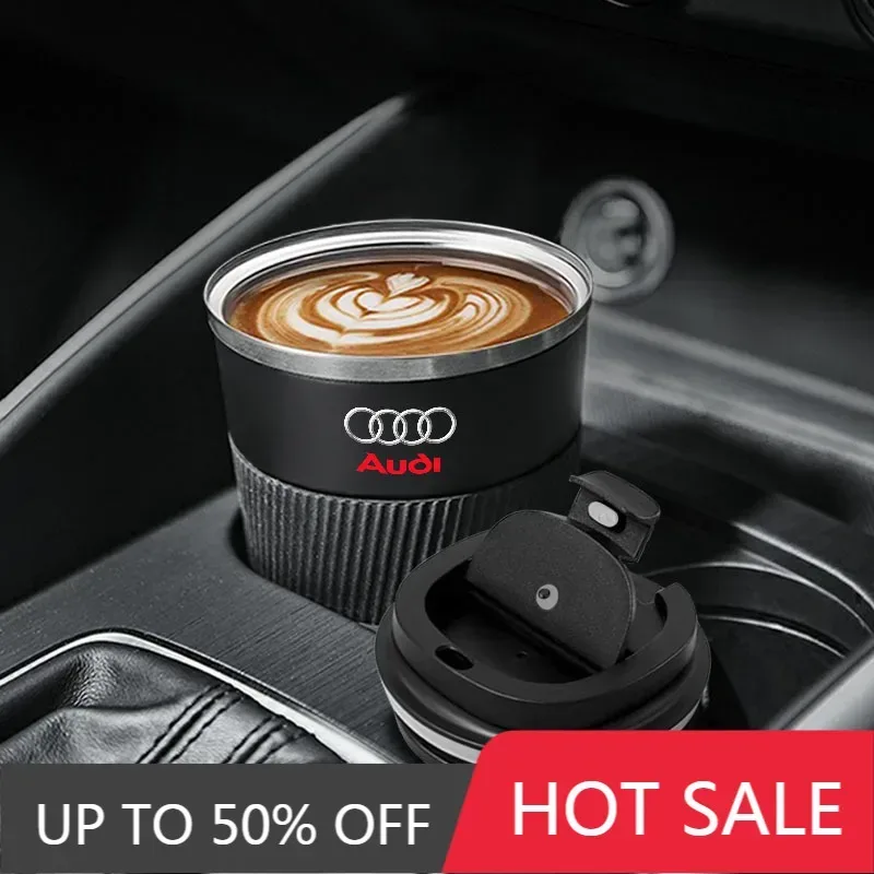 1 Stück Auto-Emblem Thermobecher Kaffeetasse Thermosbecher für Audi A4 A3 A5 A6 A7 A8 Q3 Q5 Q7 Q8 B5 B6 B7 B8 B9 Q7 8P 8V 8L