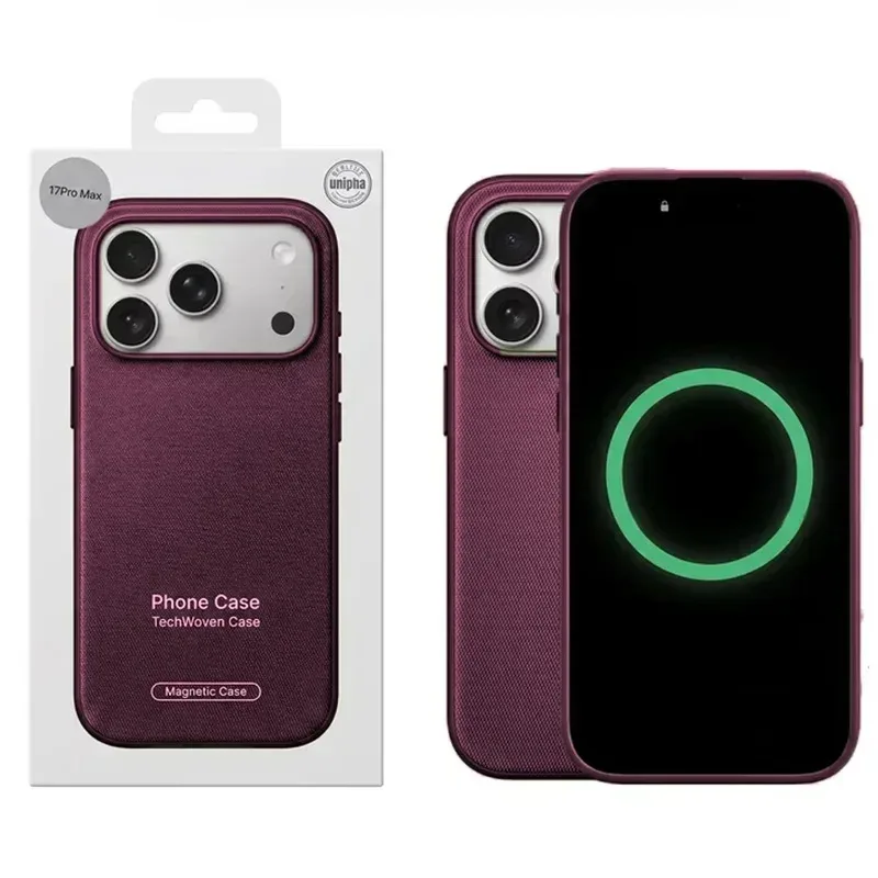 Luxuriöse Offizielle Technologie-Gewebehülle mit Magnetfunktion für iPhone 18 17 16 15 14 13 Pro Max, für Magsafe, Technisches Gewebe, Original-Cover