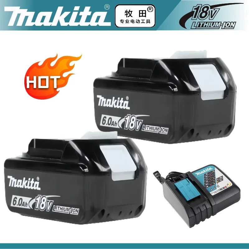 100 % Original-Makita-Akku, 6,0 Ah, 18 V, wiederaufladbarer Akku für DHP489, DGA404, DDF487, DTD173, DAS180, HR140D, Makita 18 V Elektrowerkzeug