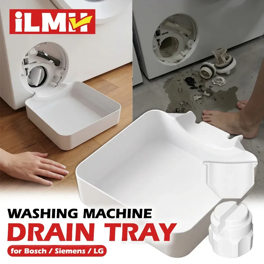 iLMH Waschmaschinen-Abtropfschale, auslaufsicheres Wassersammeldesign, verhindert Bodenüberlauf bei der Filterreinigung, Wäschereiwerkzeug