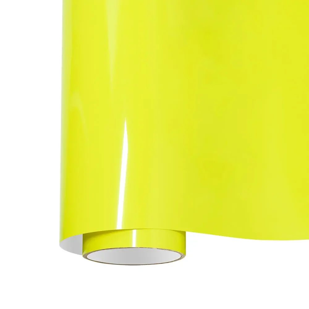 Auto Verpackung Film Zitronengelb Auto Aufkleber PET Aufkleber Blase Kostenloser Vinyl Wrap Farbwechsel Film Auto Zubehör Dekoration