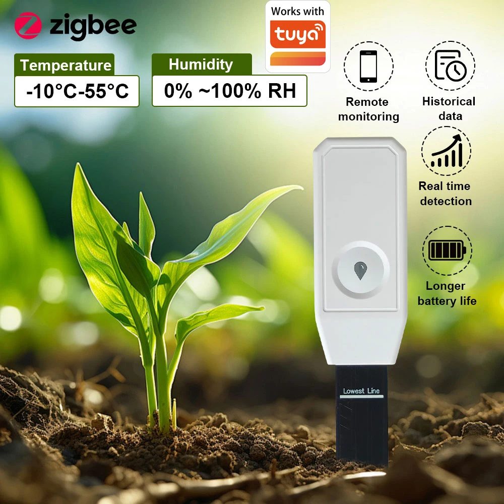 Tuya Zigbee Bodenfeuchtigkeitstester Thermohygrometer Intelligenter Bodentester Bodenüberwachungssensor Pflanzenmonitor