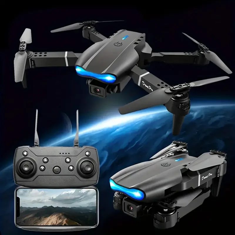E99Pro HD Professionelle 4K Luftbildfotografie-Drohne Doppelkamera WIFI FPV Quadcopter Hindernisumgehung 40cm Blaues Landeplattform-Set