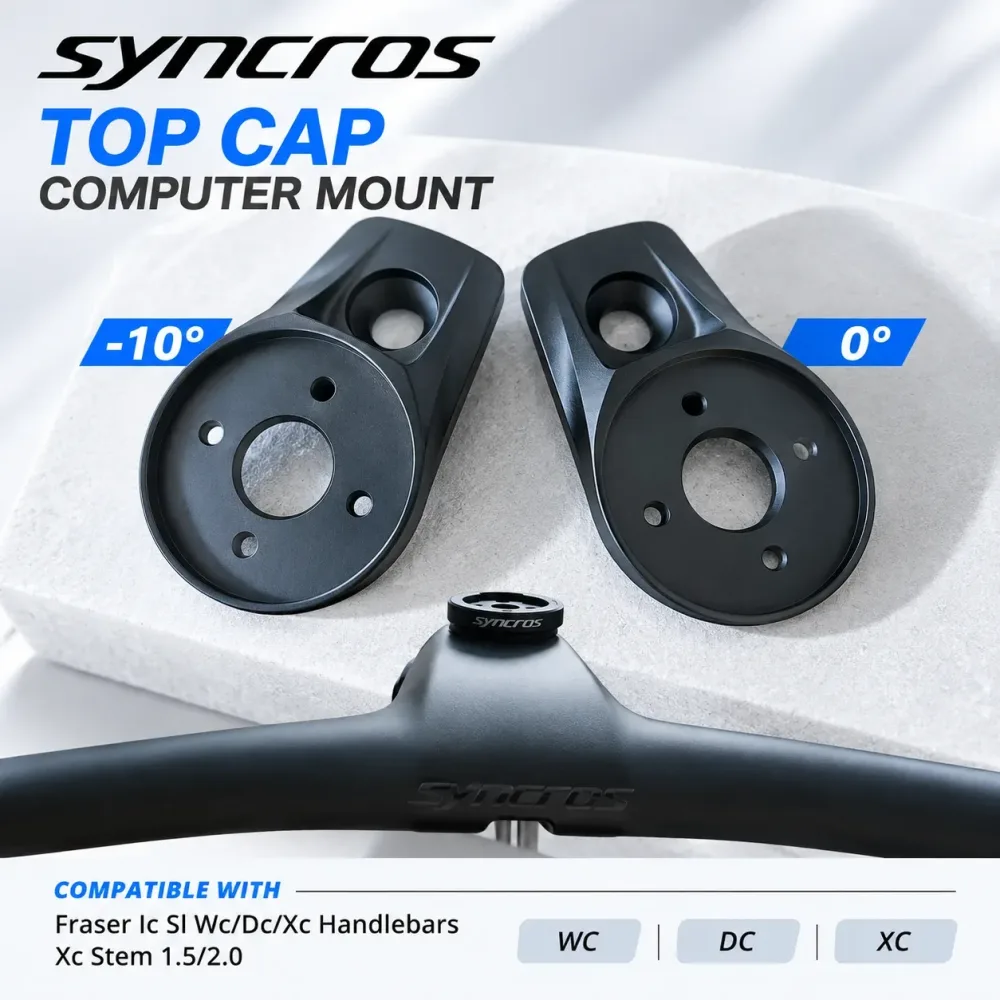 SYNCROS Fraser Ic Sl Wc/Dc/Xc Lenker Xc Vorbau 1.5/2.0 BIKE CNC Aluminium Top Cap Computerhalterung 0 Grad Garmin/Wahoo/Bryton