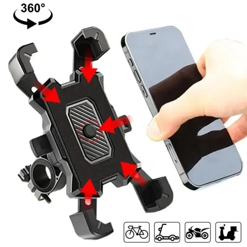 VIKEFON 360° °   Drehbarer elektrischer Fahrrad-Telefonhalter für iPhone, Reiten, MTB, Fahrrad, Moto, Motorrad, Ständer, Halterung, rutschfest, Radfahren