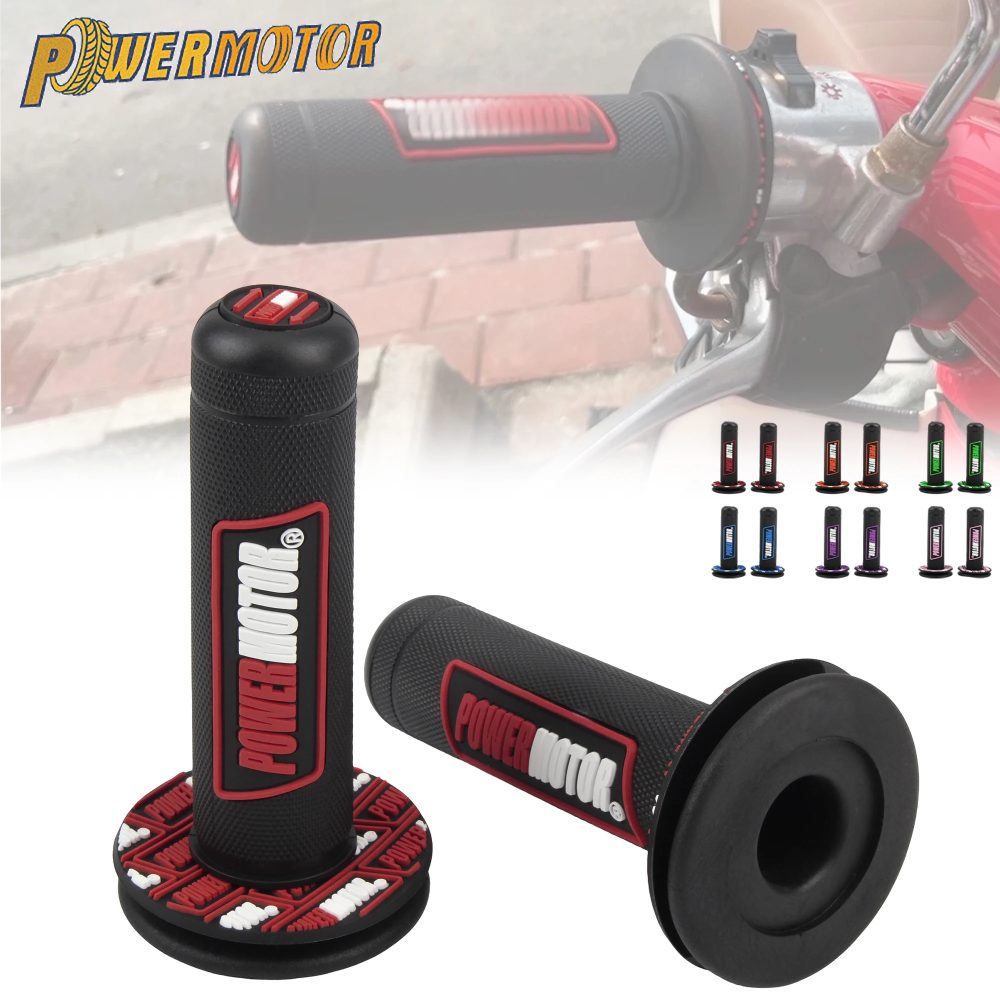 22 24 mm Motorrad PowerMotor Griffe Anti-Rutsch-Gel-Griff Verschleißfestes stoßdämpfendes Lenkerzubehör Motocross Pit Bike