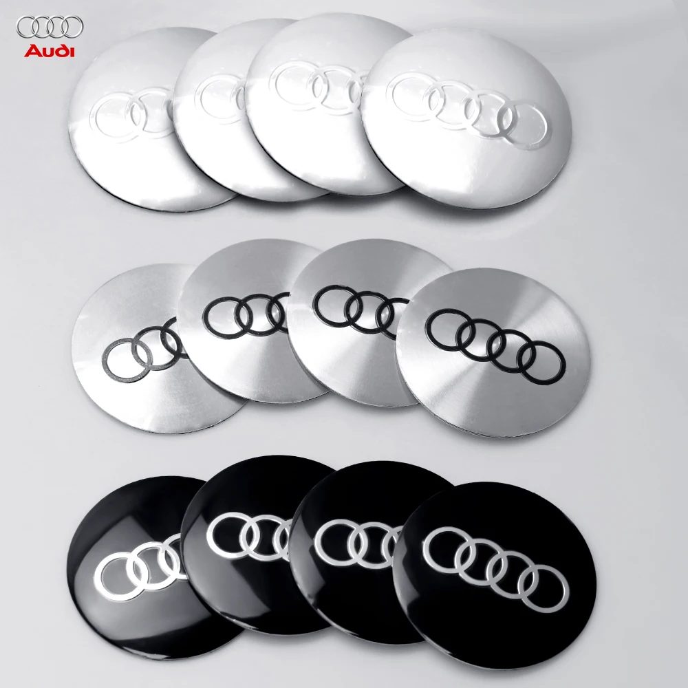 56/60/63/65/68mm Auto-Radnabenkappen Emblem Radkappe Abzeichen Aufkleber Dekoration für Audi Sline A1 A2 A3 A4 A4L P 8V 8L RS RS3 RS4