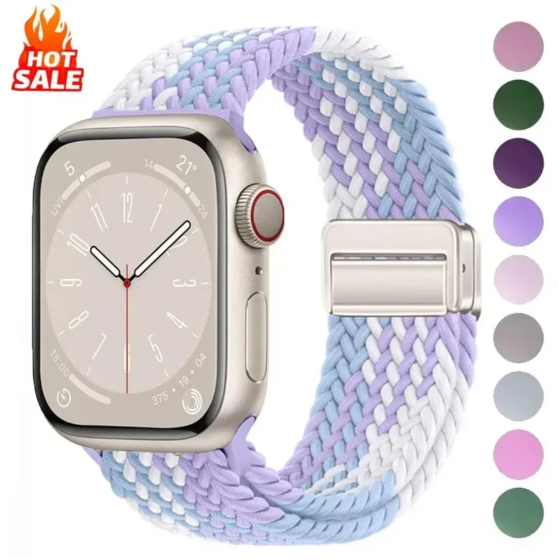 Geflochtenes Nylonarmband, kompatibel mit Apple Watch S10 46 mm, 44 mm, 40 mm, 45 mm, 49 mm, 41 mm, 38 mm, iWatch-Serie SE 10 7 3 5 6 8 9 Ultra