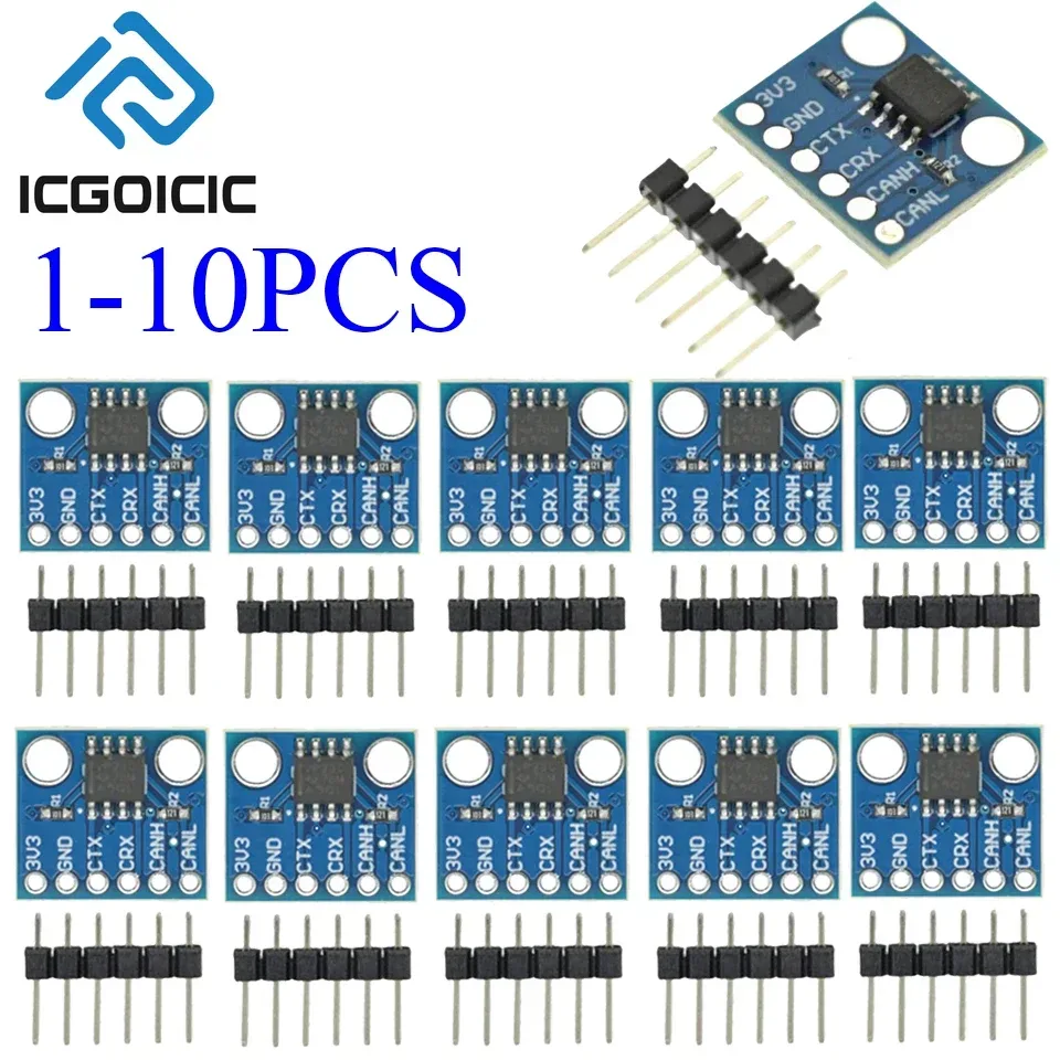 1?10 Stück SN65HVD230 CAN-Bus-Transceiver-Modul ? 3,3 V, 1 Mbit/s, für Arduino ESP32 STM32 CAN 2.0B