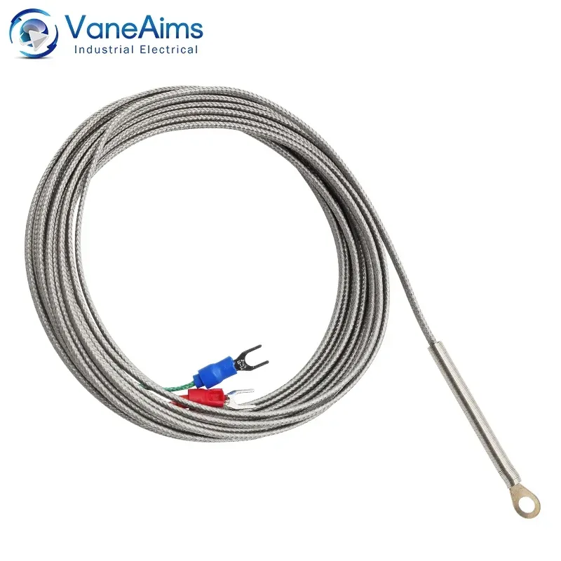 5mm Loch waschanlage Temperatur sensor Typ k Thermo element 0,5 m 1m 2m 3m 4m geflochtenes Kabel tc für digitalen Eingangs thermostat vom Typ k