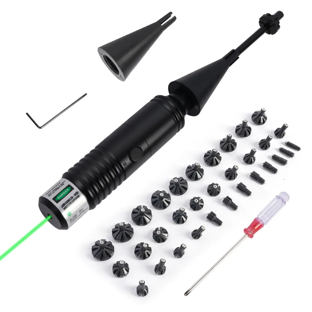 1350 Tactical Green Laser Collimator Sight Kit Parallele Kalibrierung Jagdpunktvisier für Gewehrpistole Kompatibel mit vollem Kaliber
