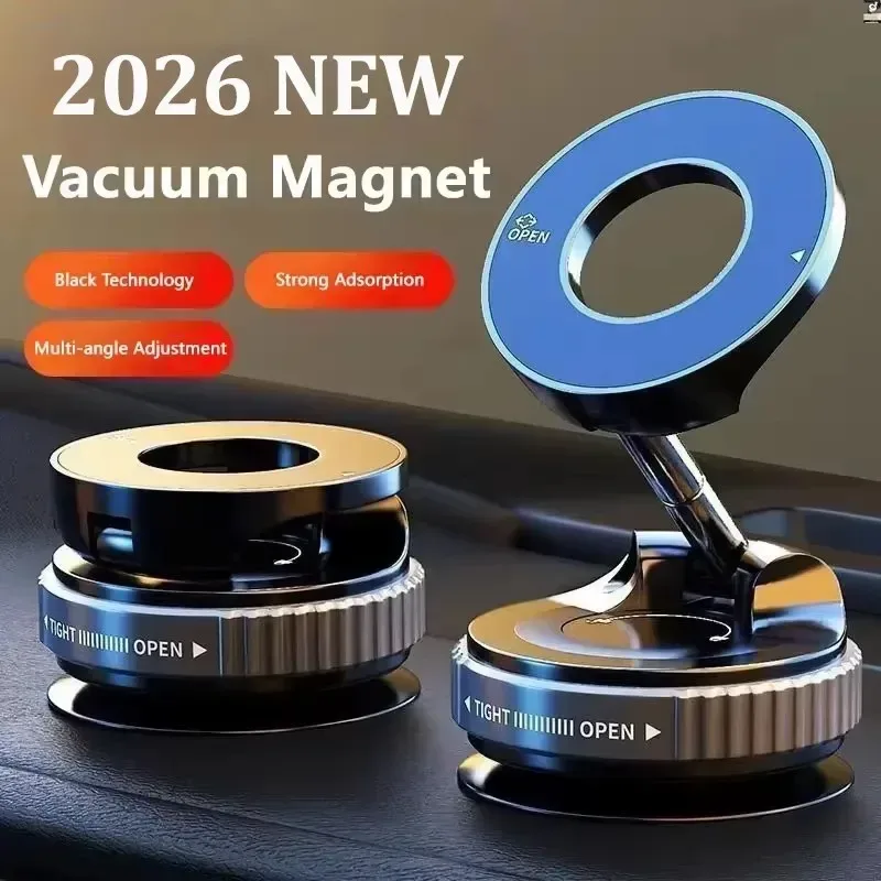 1 Stück 360 °   Verbesserter, verstellbarer und faltbarer magnetischer Auto-Handyhalter mit hohlem Design, drehbar, aus Zinklegierung und ABS-Material.