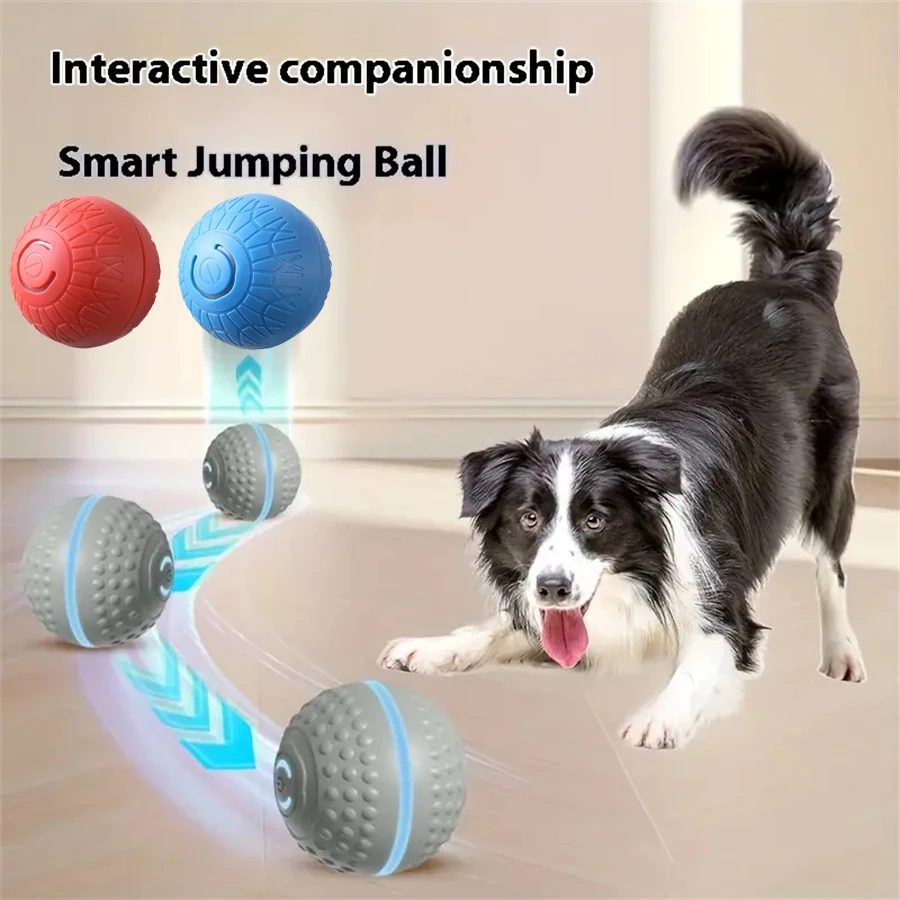 Intelligenter Hundespielzeugball, automatisch, interaktiv, für Haustiere, elektronisch, rollend, über USB wiederaufladbar, bewegend, hüpfend, für Welpen bis große Hunde, Kauspielzeug
