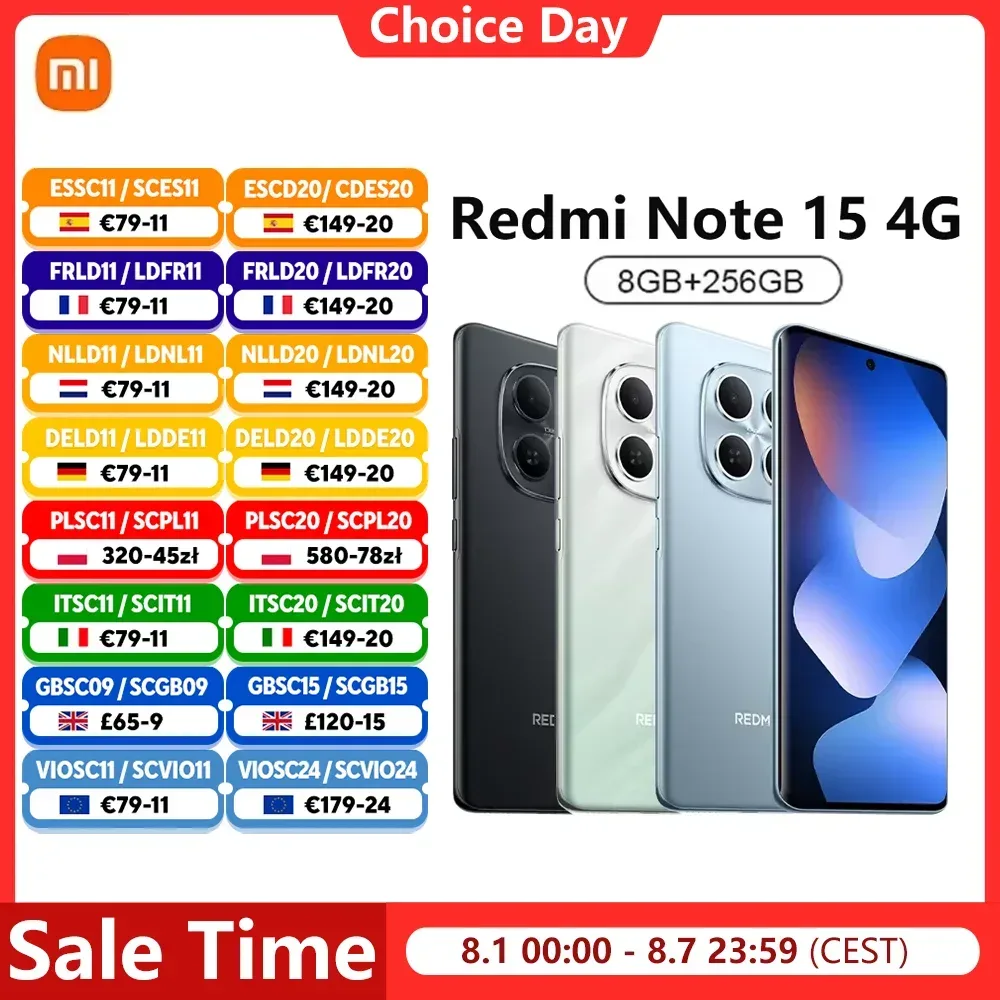 Xiaomi Redmi Note 15 4G Smartphone NFC MediaTek Helio G100-Ultra 6,77 Zoll 120Hz Display 108MP Kamera 33W Ladefunktion 6000mAh Akku