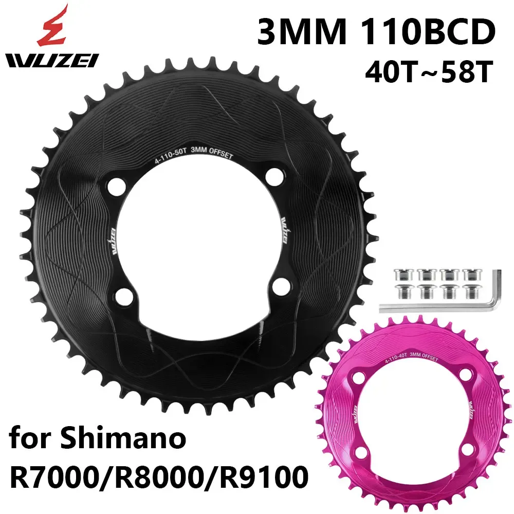 WUZEI 110BCD Rennrad Kettenblatt 8 9 10 11 12S Fahrrad Kettenblatt 40T 48T 58T Schmales breites Kettenrad für Shimano R7000 R8000 R9100