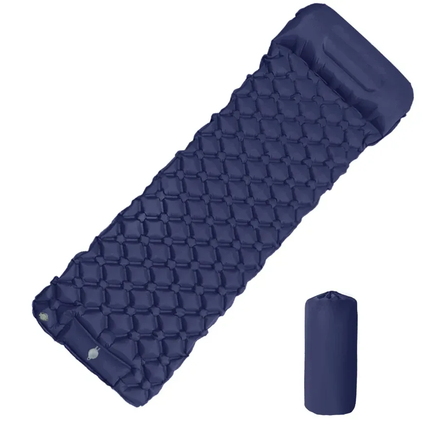 Outdoor Camping aufblasbare Matratze Isomatte mit Kissen ultraleichte Luft matte in Inflator Pump Wandern gebaut
