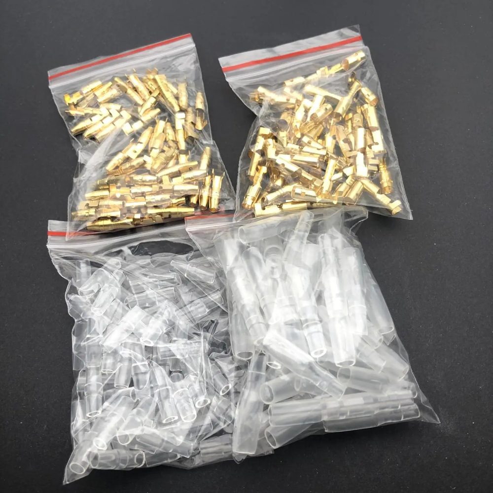 200PCS 3,9mm Bullet Connectors Kit Messing Bullet Männlich & Weiblich Draht Terminals Stecker mit Isolierung Abdeckung für Motorrad Moto