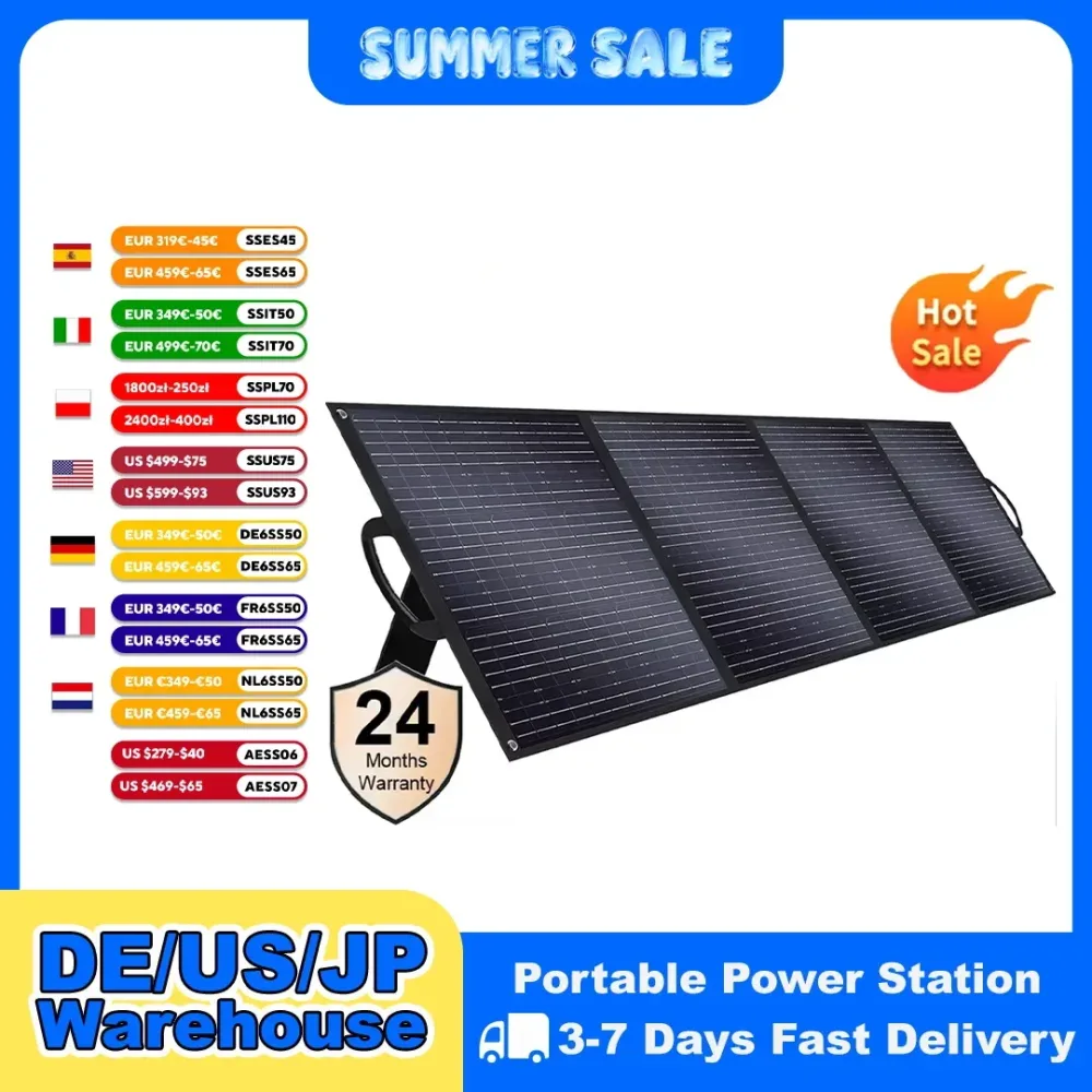 SOLARPLAY 200W 18V Solar Panel Kit Faltbare Solar Panel Outdoor Wiederaufladbare Solar Ladegerät Für Tragbare Camping Kraftwerk