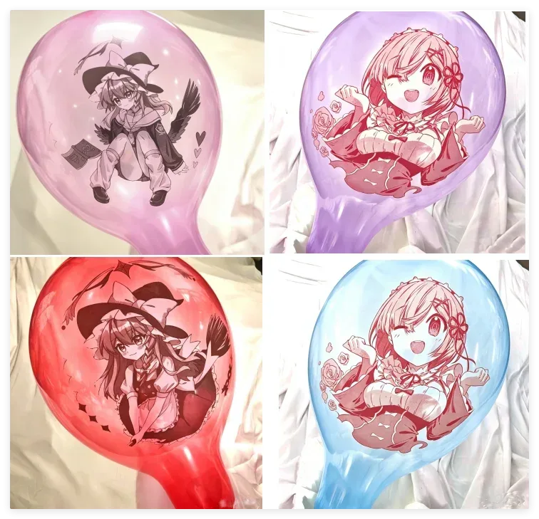 Looner Anime Bedruckte Luftballons Neue 24 Zoll Latex-Ballons, Oval Geformt, Verdicktes Material, Langlebiger für Partys und Hochzeiten