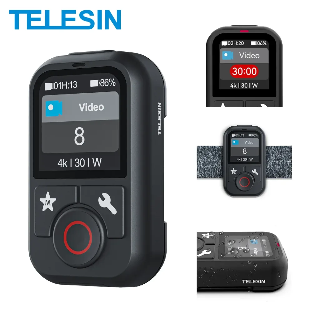 TELESIN T13 Bluetooth-Fernbedienung für GoPro Hero 13 12 11 10 9 8 Max mit Handschlaufe für Action-Kamera-Zubehör