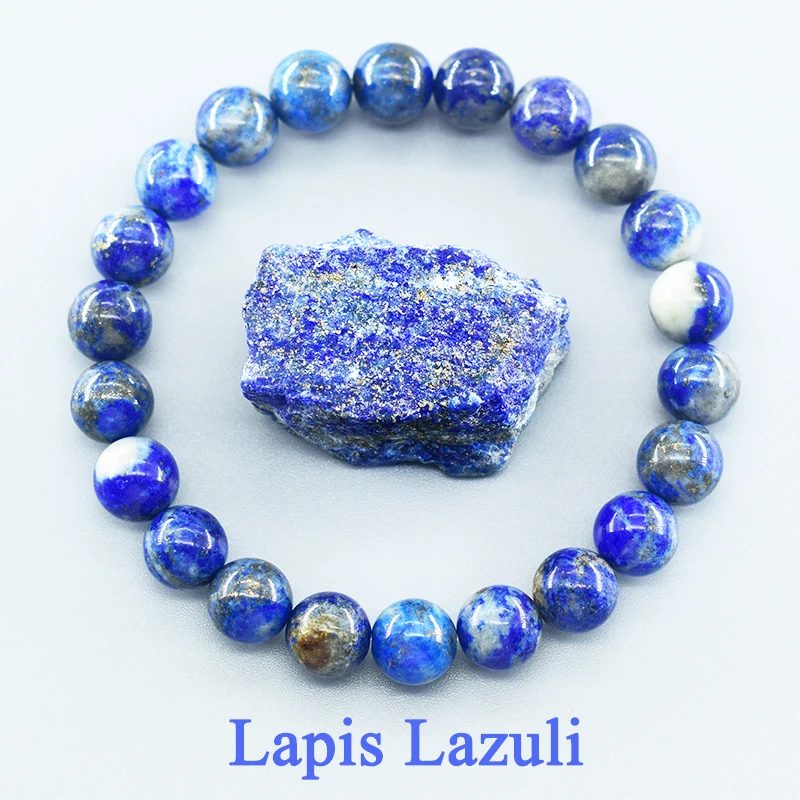 Echt 5A Natürliche Lapis Lazuli Stein Perlen Armband Homme Elastische Hohe Qualität Energie Heilung Schmuck für Frauen Geschenk für Freund