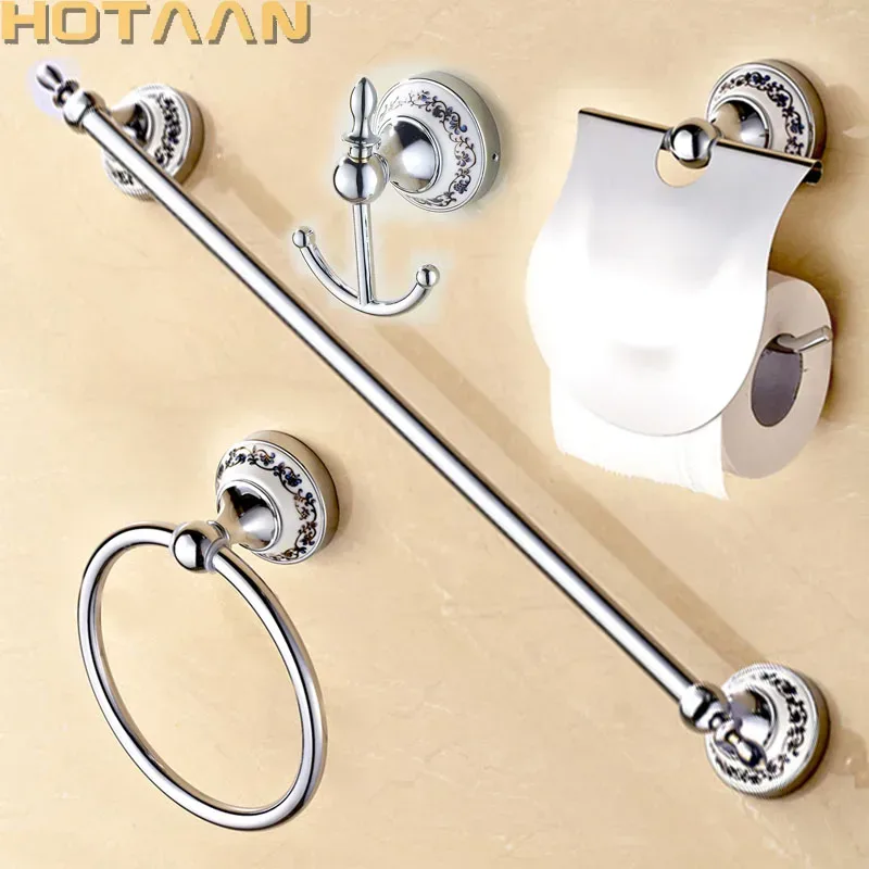 .,Badezimmerzubehör-Set aus Edelstahl + Keramik,Bademantelhaken,Papierhalter,Handtuchhalter,Handtuchring,Badezimmer-Sets,