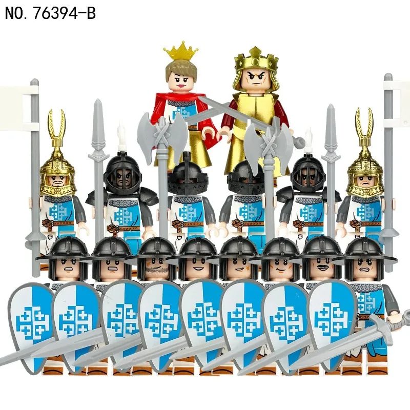 Baustein-Ritterfiguren, Kriegspferd-Humanoidpuppen, Minifiguren, Kinderspielzeug, Cartoon-Figuren für Geburtstagsgeschenke.