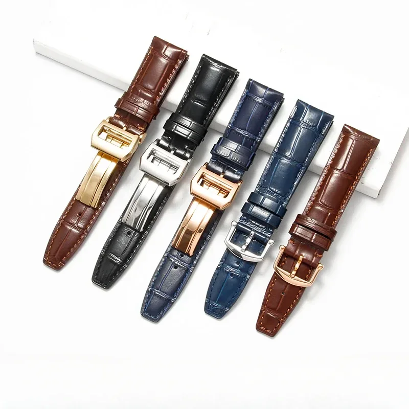 Gebogenes Schnittstellendesign, hochwertiges Krokodilleder-Uhrenarmband für IWC Portugieser Portofino, atmungsaktives, hautfreundliches Band
