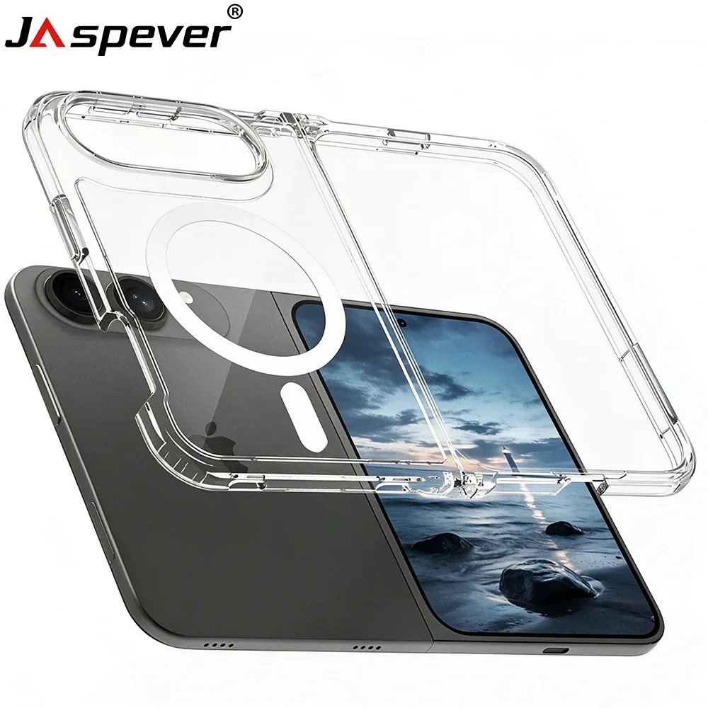 Starke Magnetische Magsafe-Hülle für iPhone DUO 18 Fold iPhoneDUO iPhone18Fold Transparente Hybrid-Stoßfeste Hartschale mit Weicher Schutzschicht