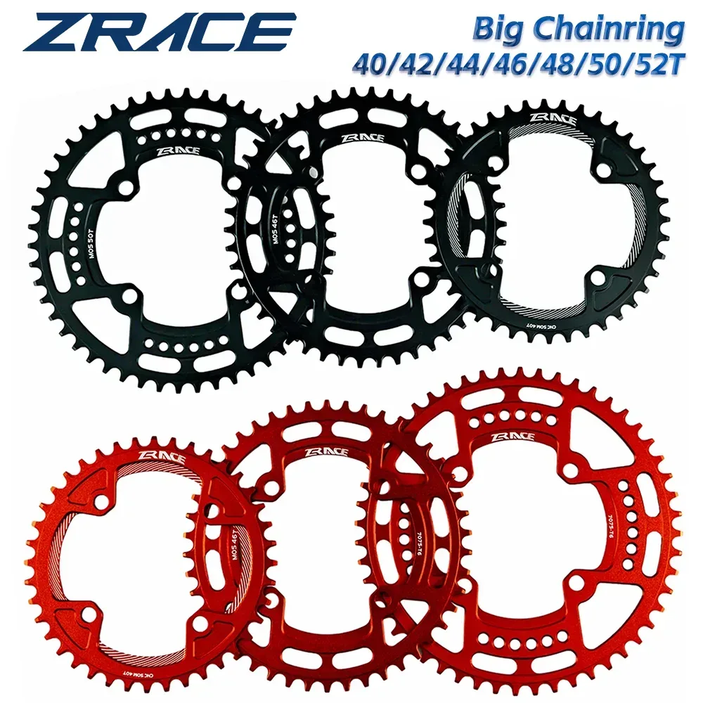 ZRACE Kettenblätter 40T/42T/44T/46T/48T/50T/52T BCD104, schmale Zahnung AL7075 CNC, MTB/Rennrad/Faltrad/Gravelbike
