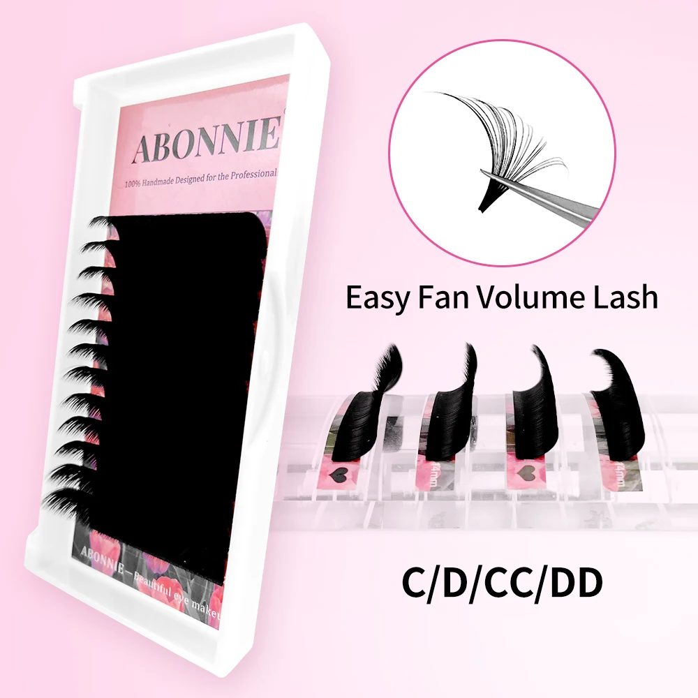 Abonnie Cashmere Easy Fan Matte Black Lashes Extensions C/CC/D/DD Volume Wimpern Mega Cilios Fanning