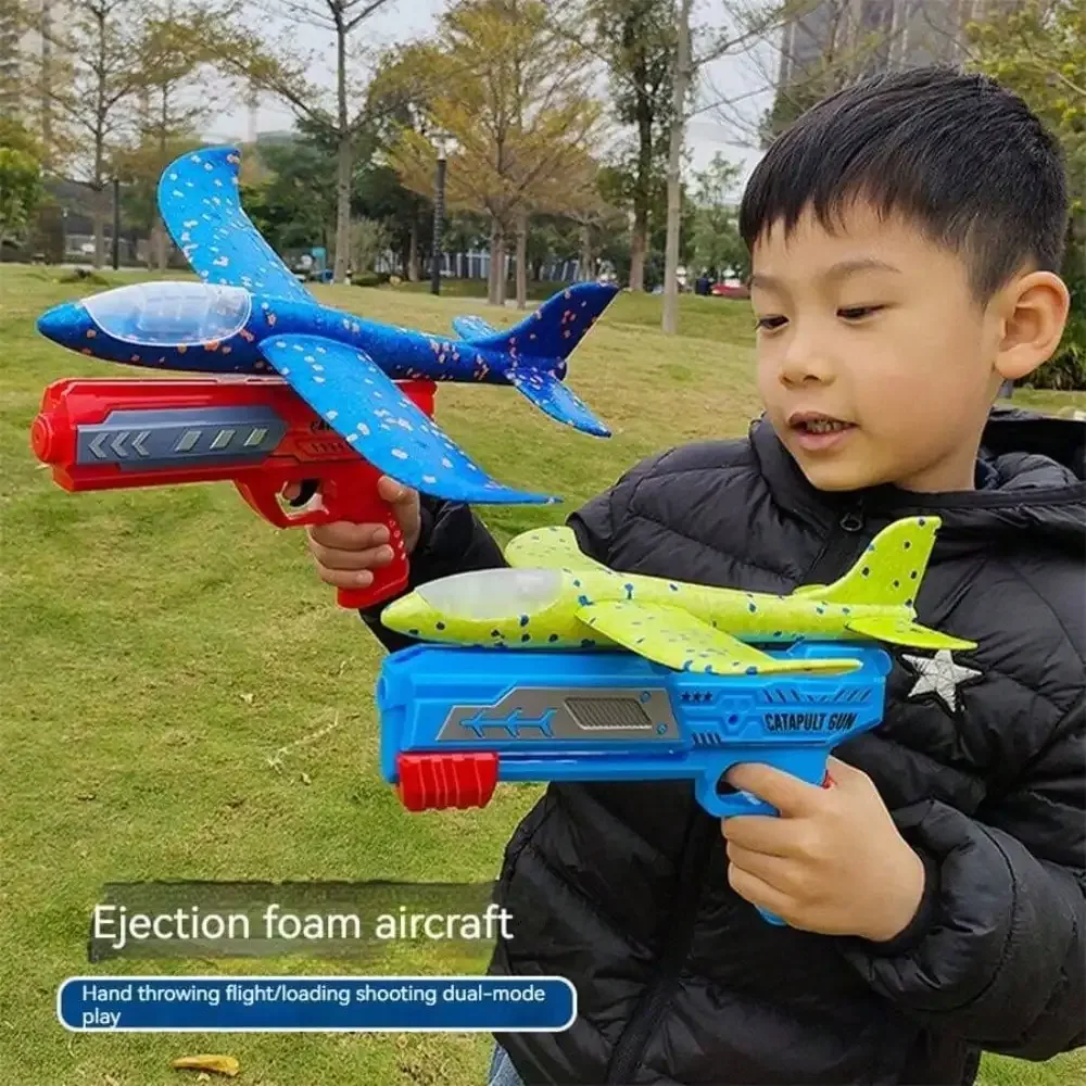 Katapultflugzeuge für Kinder, Schaumstoffflugzeuge, Segelflugzeuge, fliegendes Eltern-Kind-Outdoor-Schießspielzeug (separate Zubehörpakete zum Kauf)
