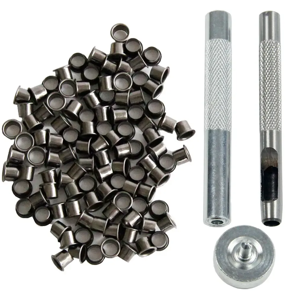 Ösen-Werkzeug-Set, Ösen-Set und 100 Nieten 6 mm oder 7 mm für DIY Kydex-Scheide-Holster