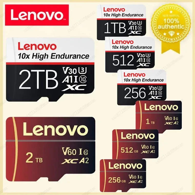 Original Lenovo Speicherkarte 1TB 2TB Hochgeschwindigkeits-Micro-TF-SD-Karte 512GB SD V60 U3 TF-Karte für Nintendo Switch PS4 PS5 Spiele