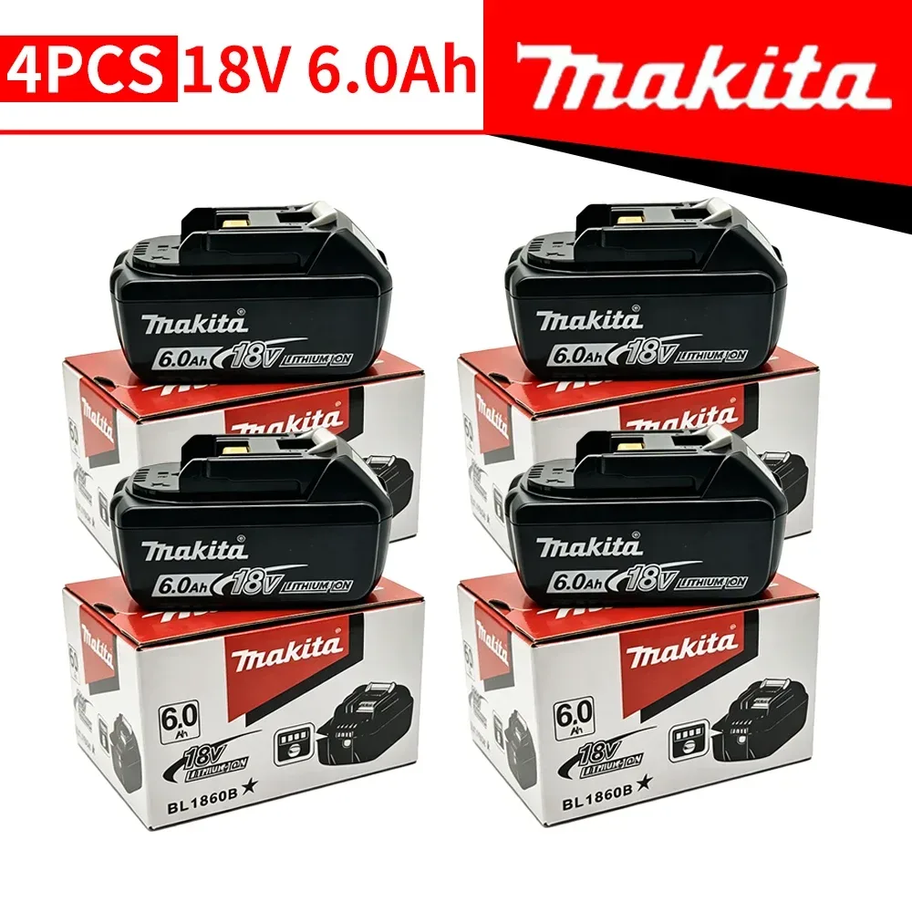 Neue Makita 18V Lithium-Batterie, 6,0Ah wiederaufladbar mit LED, für den Austausch von Elektrowerkzeug-Batterien BL1860B BL1850B BL1840B BL1830B