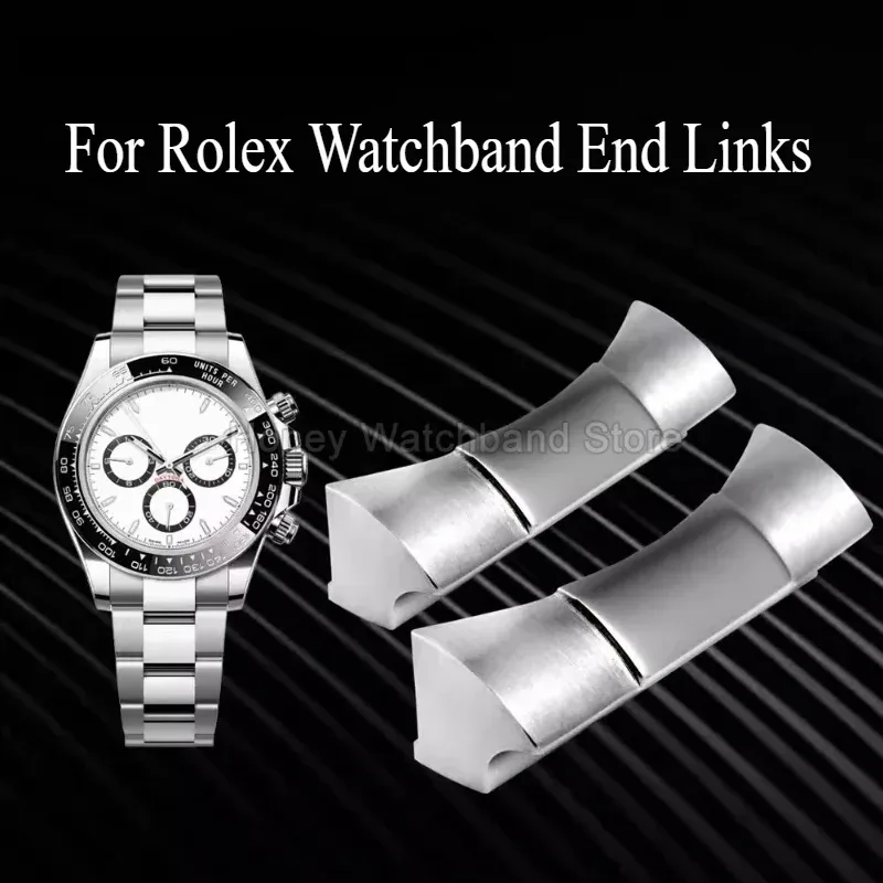 Hochfester, nahtloser Anschluss aus Edelstahl, verschleißfester Uhrenarmband-Endglied für Rolex Daytona Black Submariner Curved