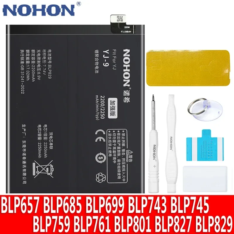 NOHON BLP827 BLP699 BLP801 BLP685 Batterie Für Oneplus 9 Pro 8 7 7T 8T 9R 6T 6 7Plus One Plus Ersatz Lithium-Polymer-Batterie