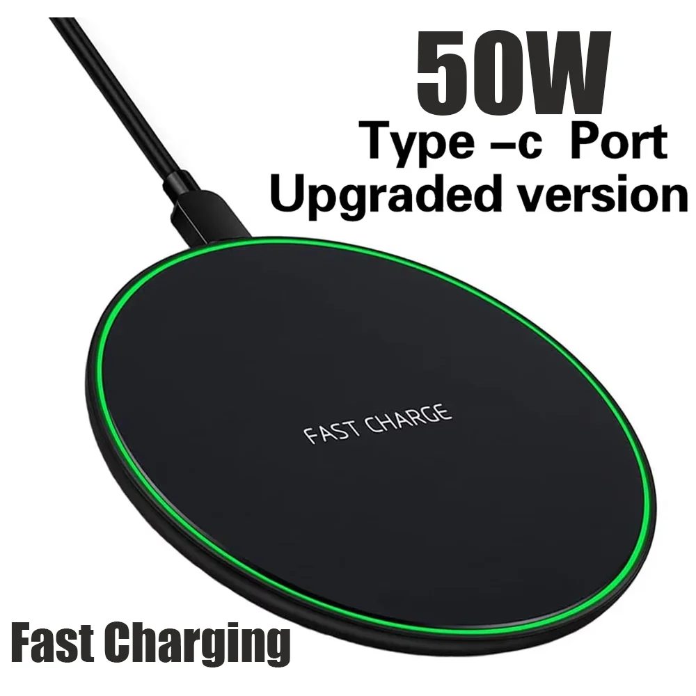 50W Kabelloses Ladegerät für iPhone 14 15 16 17 Pro Xs Max Mini X Xr Induktions-Schnellladepad für Samsung S25 S26 S8 S9 S10 Note