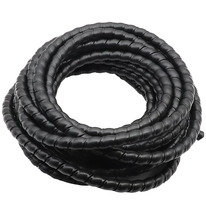 2 m lang, 8/10/12 mm Kabelschutzhülle, spiralförmig umsponnen, flexibler Draht-Organizer, Isolierhülse, Drahtwickelschutz