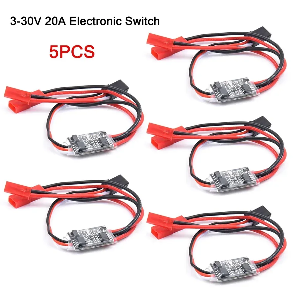 5/1 Stück Fernbedienung Ein/Aus 3-30 V RC 20 A Elektronischer Schalter für Fernbedienung Drohnen Autos LKW LED-Leuchten PWM-Signalsteuerung
