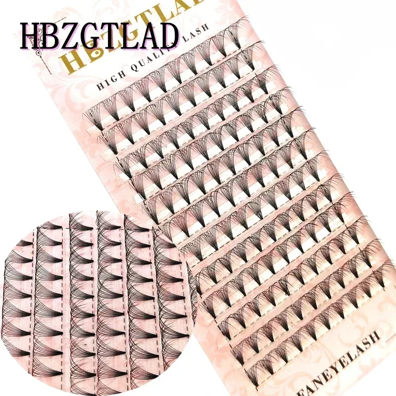 HBZGTLAD 6D/8D/10D Russische Volumen-Wimpernverlängerung Kurzer Stiel Vorgefertigte Fächer D/DD-Curl Nerzwimpern Einzelwimpernverlängerungen