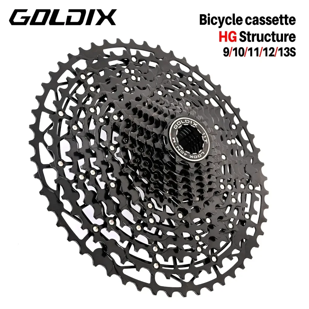 GOLDIX Ultraleichter MTB-Kassettenfreilauf k7 9/10/11/12/13 Geschwindigkeit HG-Struktur Kettenrad Kohlenstoffstahlmaterial für Mountainbike