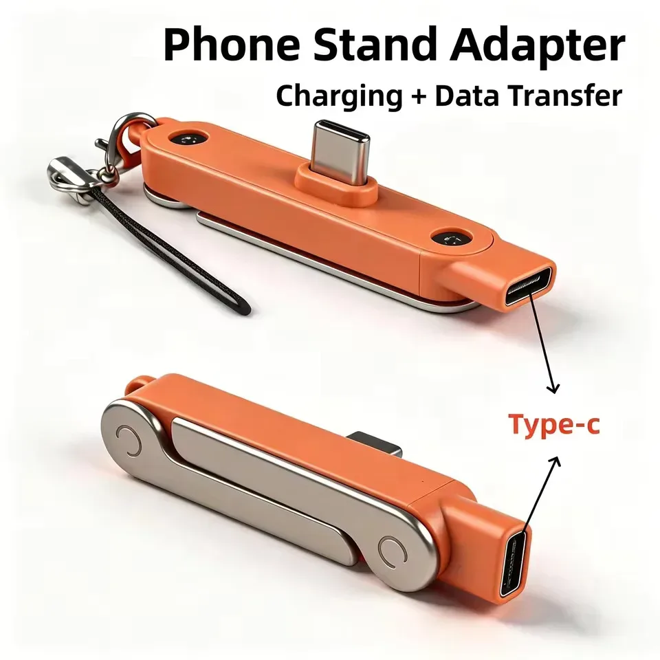 USB-C Telefon-Ladehalterung Adapter 240W Schnellladung OTG Faltbarer Desktop-Ständer Typ C zu C Stecker-Buchse-Konverter Halter